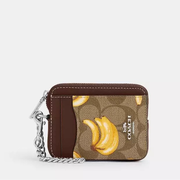 Coach zip card case with banana print - Picture 4 of 7